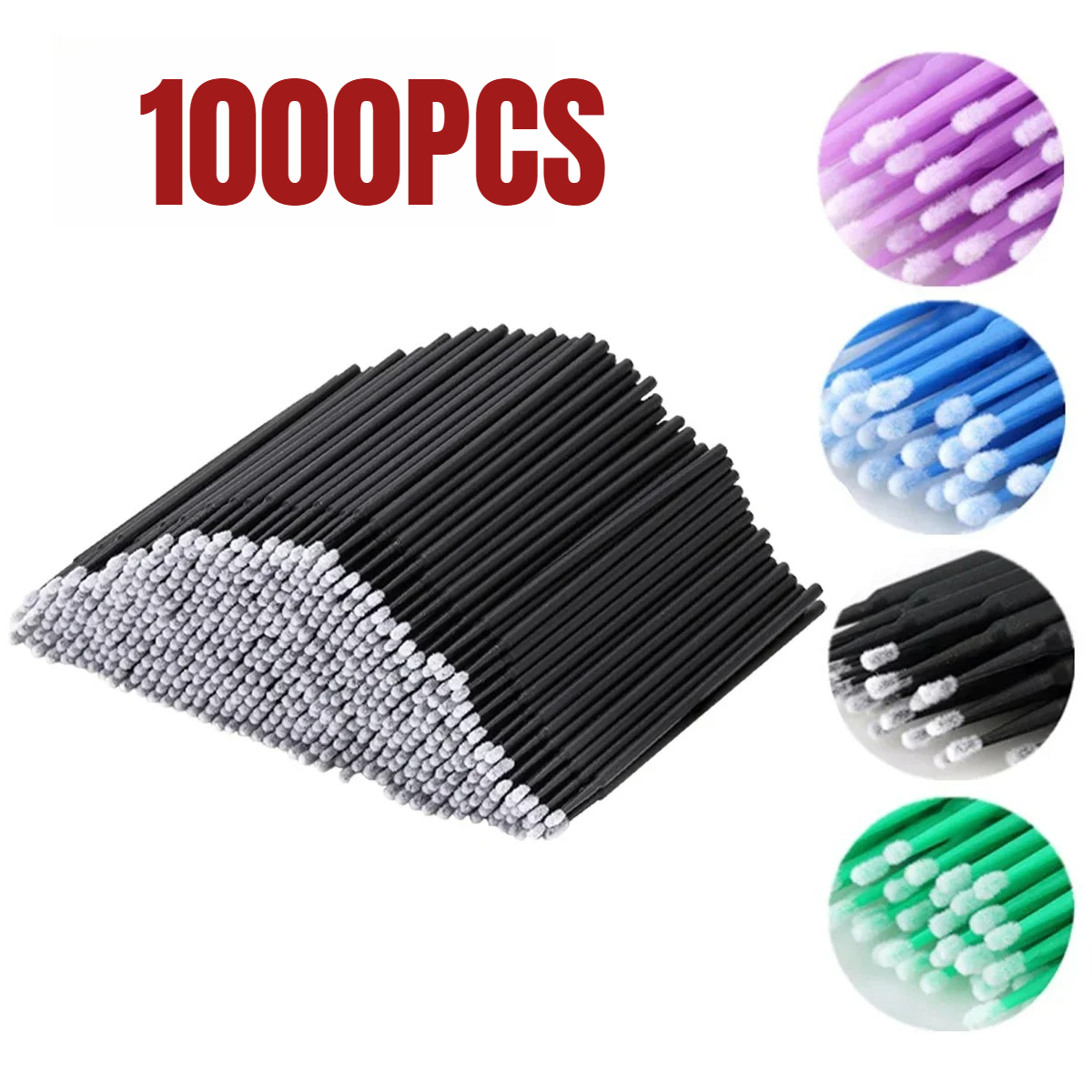 Beauty For Makeup - 1000/500PCS Eyelash Cleaning Brush Highly Colorful