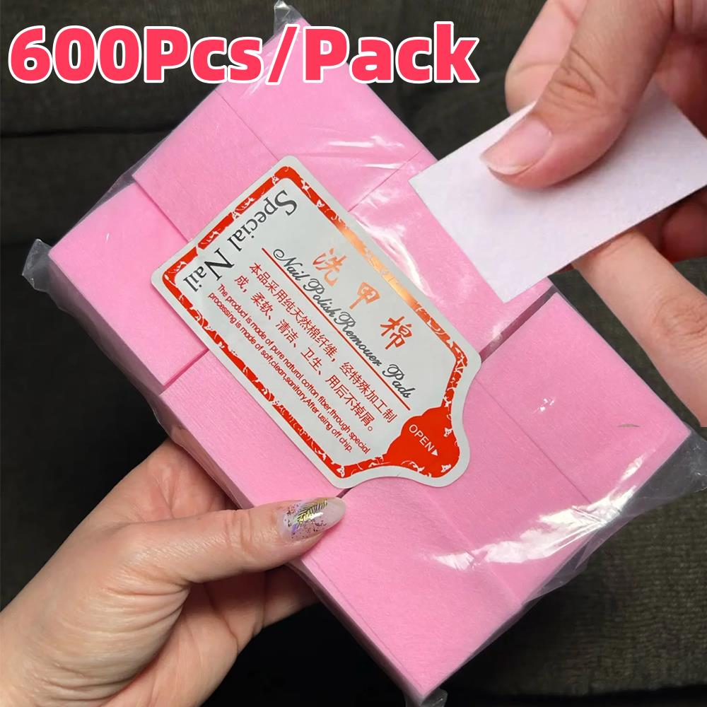 Beauty For Makeup - 600Pcs/Pack Lint-Free Cotton Pads Nail Polish