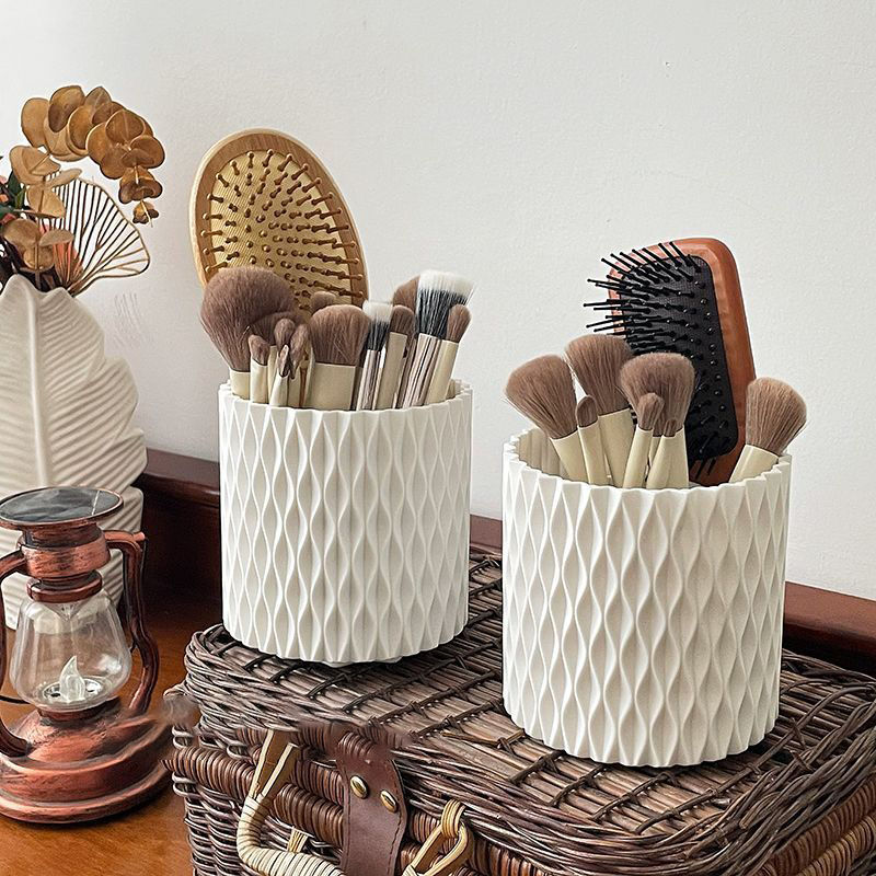 Blush Brush Kabuki - Desktop 360Rotating Cosmetic Storage Box Make