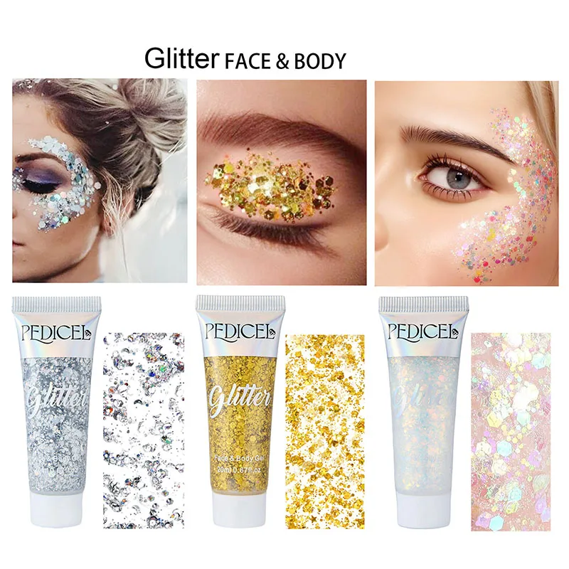 Body Shimmer Lotion - Face Glitter Gel Cream Jewels Eyeshadow