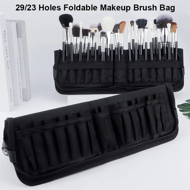 Blush Brush Kabuki - 29/23 Holes Foldable Makeup Brush Bag