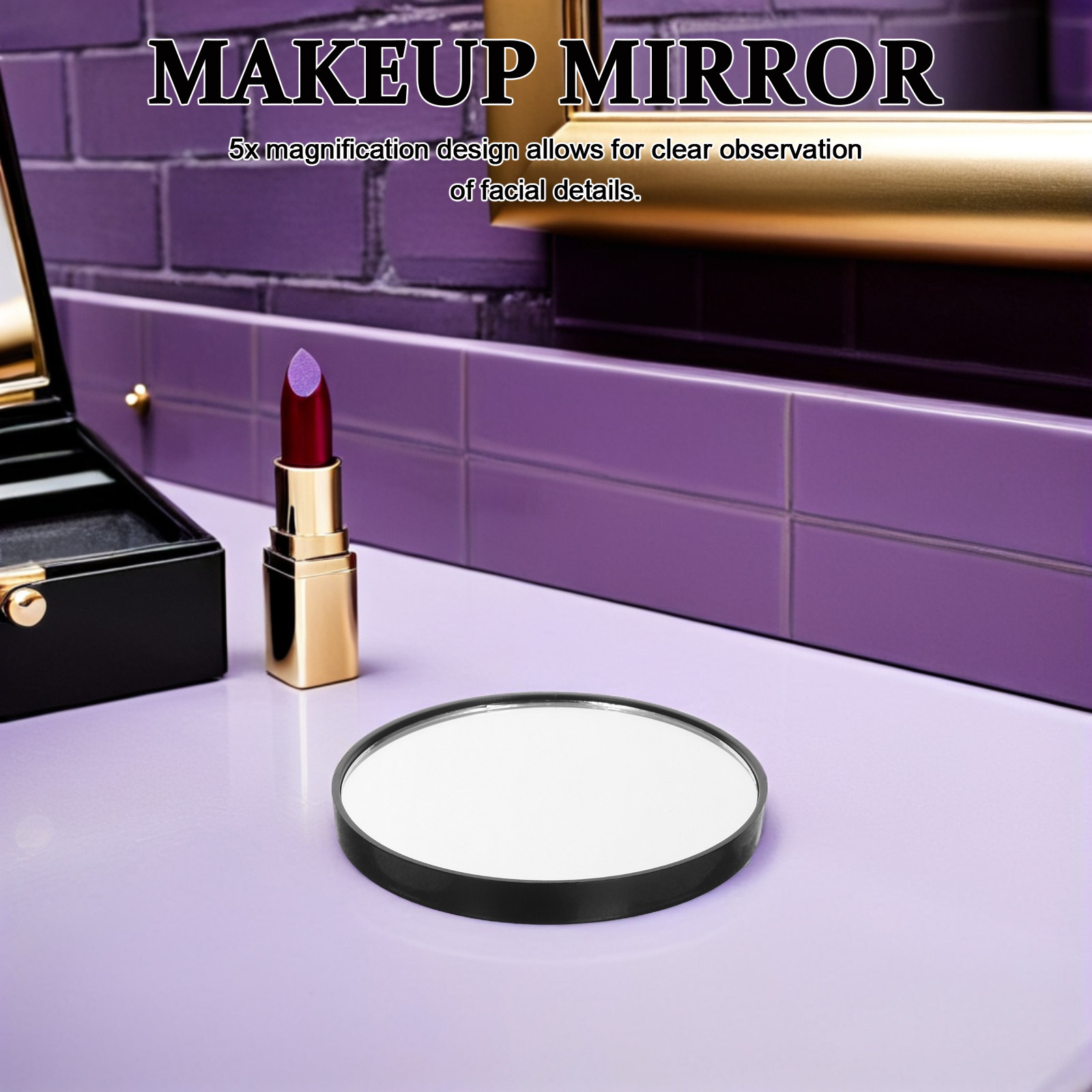 5Pcs Mini Travel Mirror 5X Gla - огляд і ціна Beauty Works Makeup