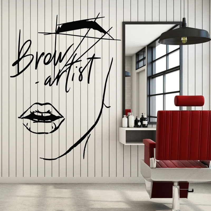 Abstract Girl Face Wall Decal  - огляд і ціна Beauty Makeup Wallpaper