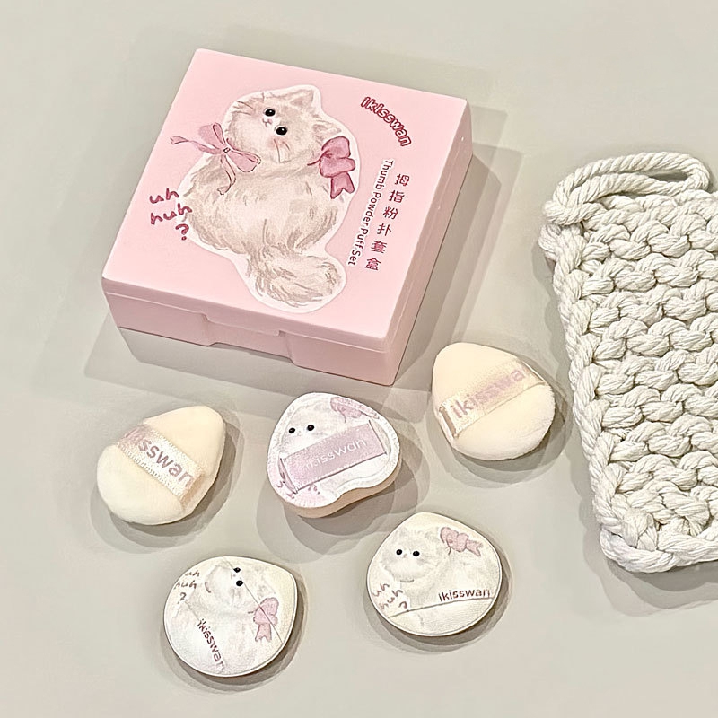 5Pcs Cute Mini Finger Puff Set - огляд і ціна Beauty Makeup Box