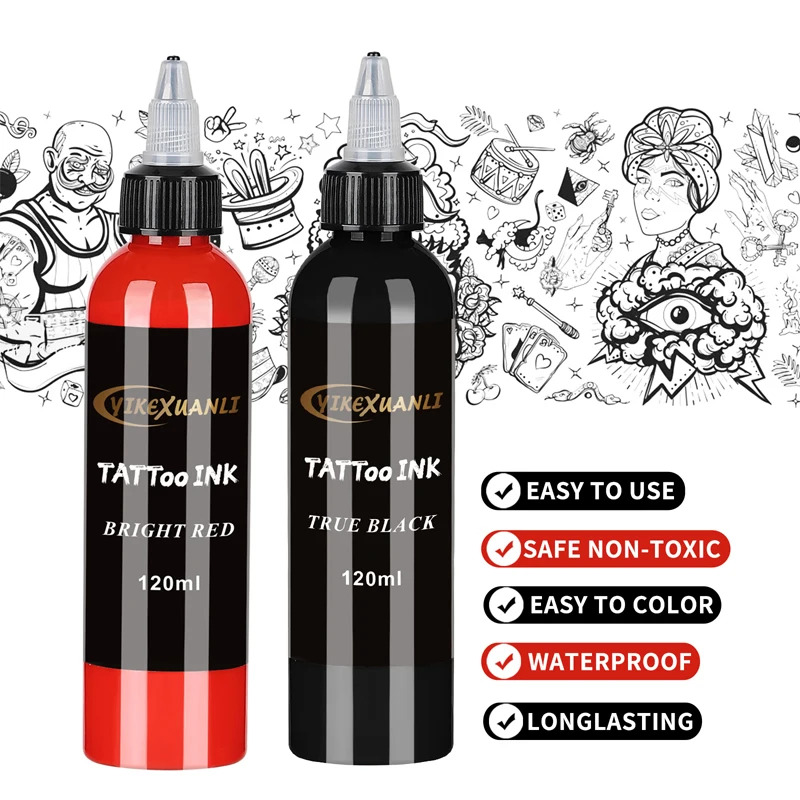120ml Red/Black Tattoo Ink Pig - огляд і ціна Beauty Makeup Kit Box