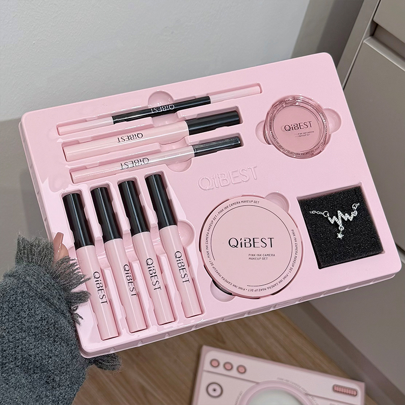 QIBEST Pink Camera Makeup Set  - огляд і ціна Beauty Makeup Kit Box